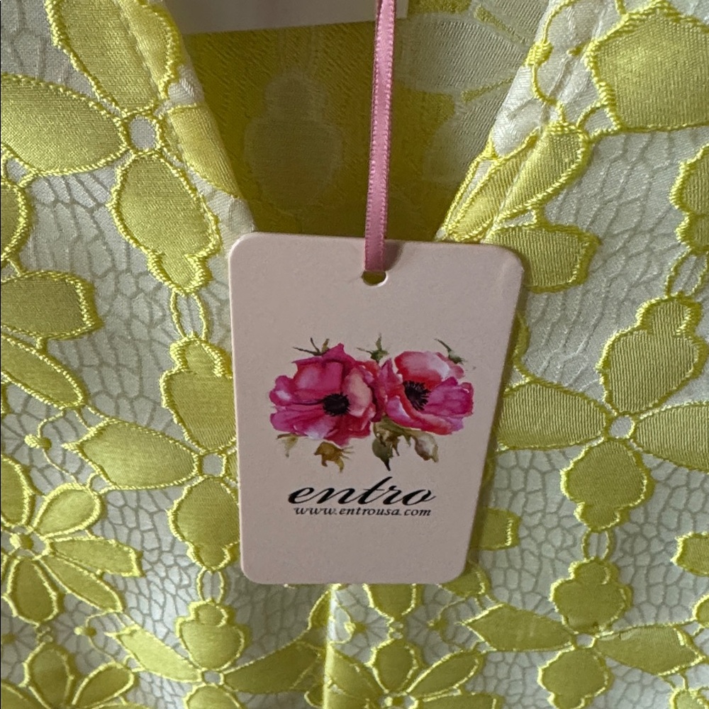Entro New Yellow Floral Ruffle Peplum Top - Picture 4 of 8